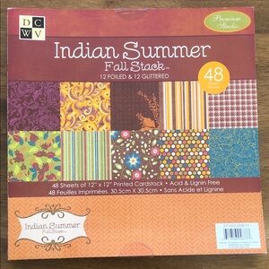 Indian Summer Fall Stack Home Design Scrapbook Fouled and Glittered Paper